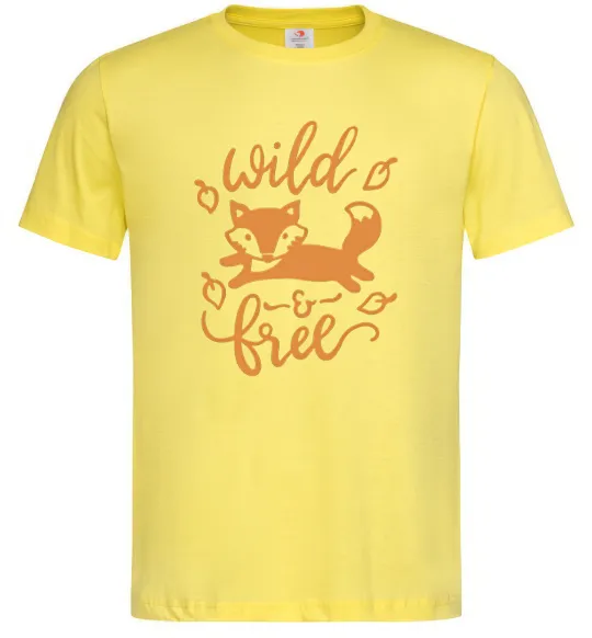 Чоловіча футболка Wild free fox Лимонний фото