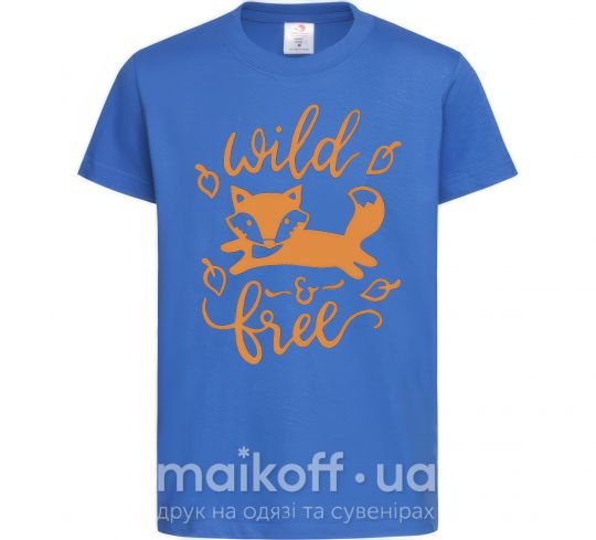 Дитяча футболка Wild free fox Яскраво-синій фото