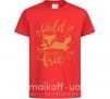 Детская футболка Wild free fox Красный фото