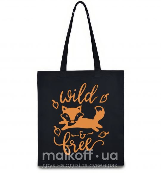 Еко-сумка Wild free fox Чорний фото