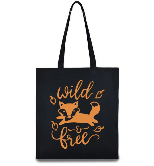 Еко-сумка Wild free fox Чорний фото