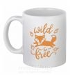 Чашка керамічна Wild free fox Білий фото