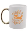 Чашка с цветной ручкой Wild free fox Золото фото