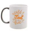 Чашка с цветной ручкой Wild free fox Серебро фото