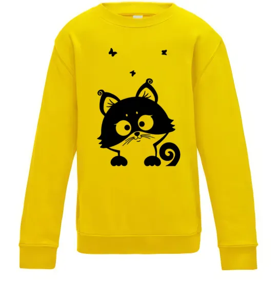 Детский Свитшот Kitten Солнечно желтый фото