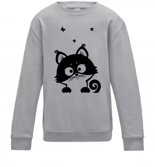 Детский Свитшот Kitten Серый меланж фото