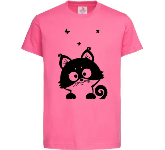 Детская футболка Kitten Ярко-розовый фото