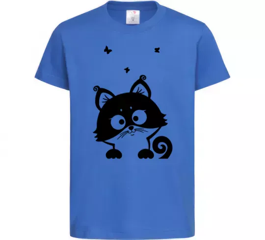 Детская футболка Kitten Ярко-синий фото