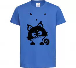 Детская футболка Kitten Ярко-синий фото