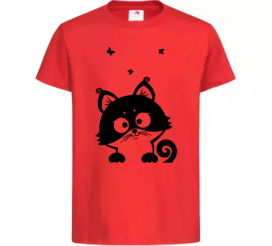 Детская футболка Kitten Красный фото