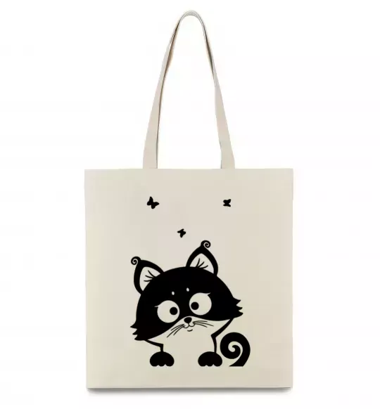 Эко-сумка Kitten Бежевый фото