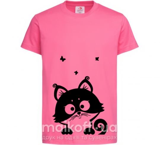 Дитяча футболка Kitten Яскраво-рожевий фото