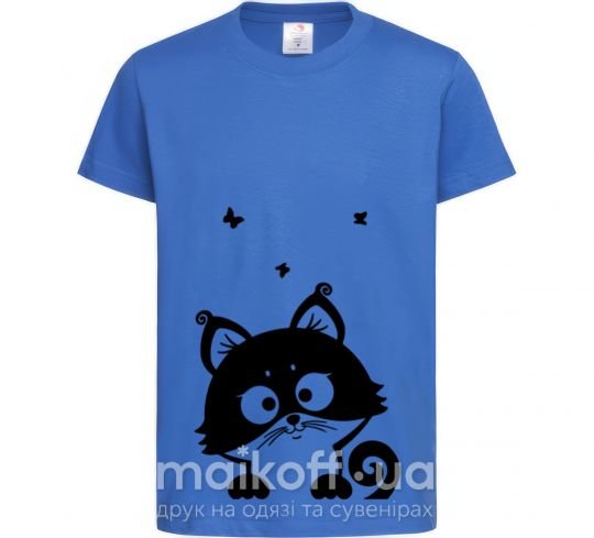 Детская футболка Kitten Ярко-синий фото