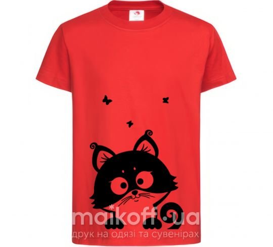 Детская футболка Kitten Красный фото