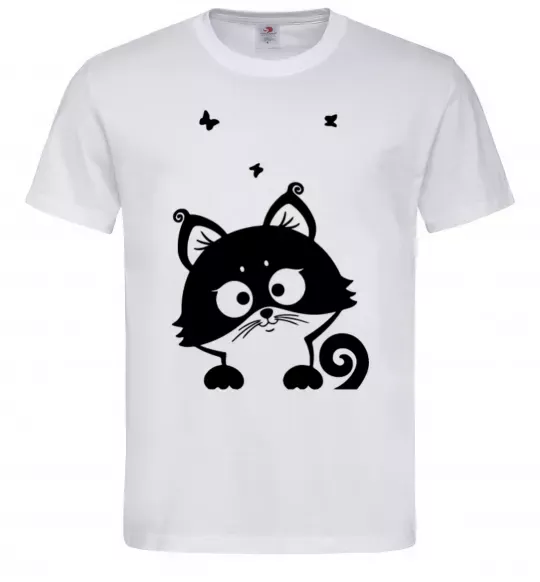 Мужская футболка Kitten Белый фото