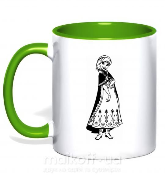 Чашка с цветной ручкой Анна Зеленый фото