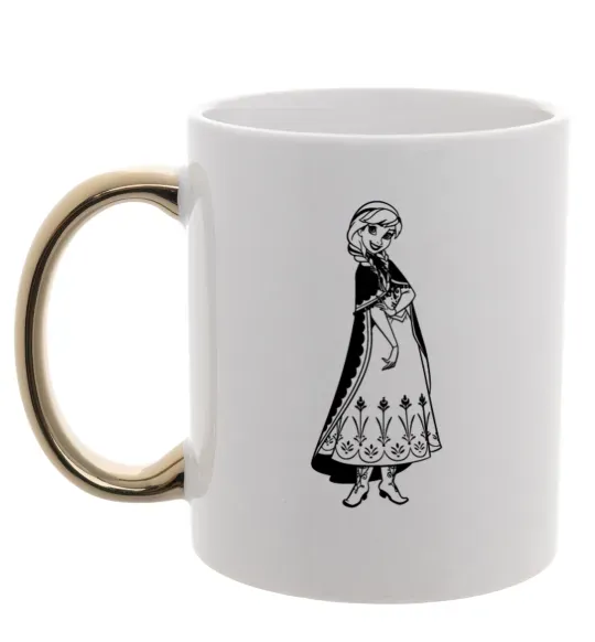 Чашка с цветной ручкой Анна Золото фото