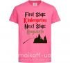 Детская футболка First stop Kindergarten next stop Hogwarts Ярко-розовый фото