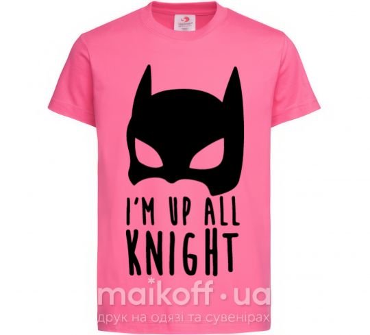 Дитяча футболка I am up all night Яскраво-рожевий фото