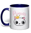 Чашка с цветной ручкой Kitten princess Глубокий темно-синий Чашка с цветной ручкой Kitten princess Глубокий темно-синий фото