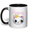 Чашка с цветной ручкой Kitten princess Черный Чашка с цветной ручкой Kitten princess Черный фото