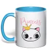 Чашка с цветной ручкой Kitten princess Голубой Чашка с цветной ручкой Kitten princess Голубой фото