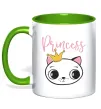 Чашка с цветной ручкой Kitten princess Зеленый Чашка с цветной ручкой Kitten princess Зеленый фото