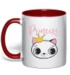 Чашка с цветной ручкой Kitten princess Красный Чашка с цветной ручкой Kitten princess Красный фото