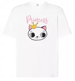 Футболка Оверсайз Kitten princess Белый фото