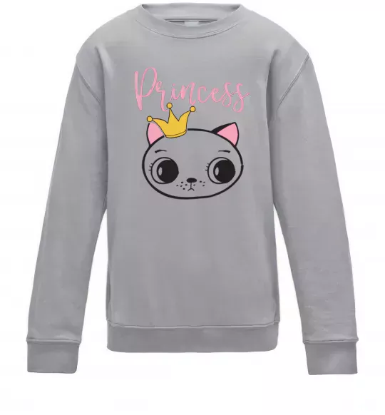 Детский Свитшот Kitten princess Серый меланж фото