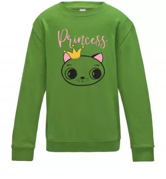 Детский Свитшот Kitten princess Лаймовый фото