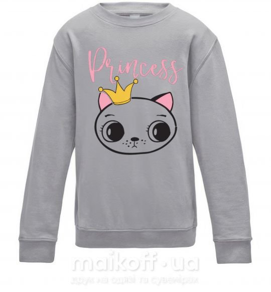 Детский Свитшот Kitten princess Серый меланж фото