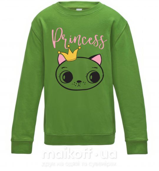Дитячий світшот Kitten princess Лаймовий фото