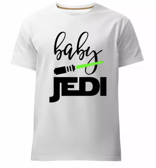 Мужская премиум футболка Baby Jedi Белый фото