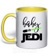 Чашка з кольоровою ручкою Baby Jedi Сонячно жовтий фото