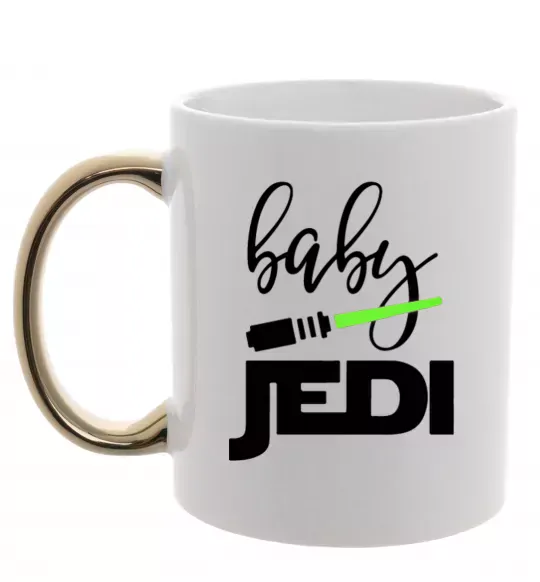 Чашка з кольоровою ручкою Baby Jedi Золото фото