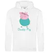 Чоловіча толстовка (худі) Папа Свин Білий фото