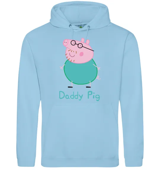 Чоловіча толстовка (худі) Папа Свин Блакитний фото