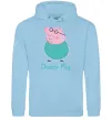 Чоловіча толстовка (худі) Папа Свин Блакитний фото