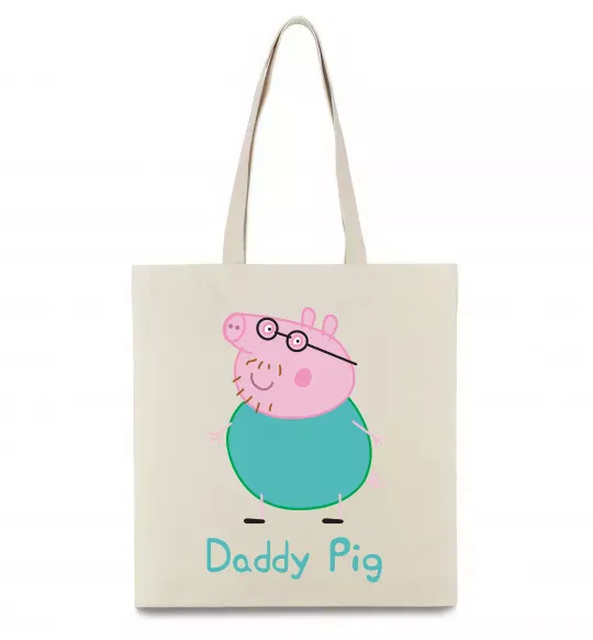 Эко-сумка Папа Свин Бежевый фото