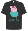 Футболка Оверсайз Папа Свин Черный фото