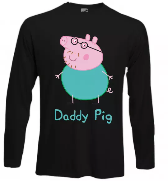 Лонгслив Папа Свин Черный фото