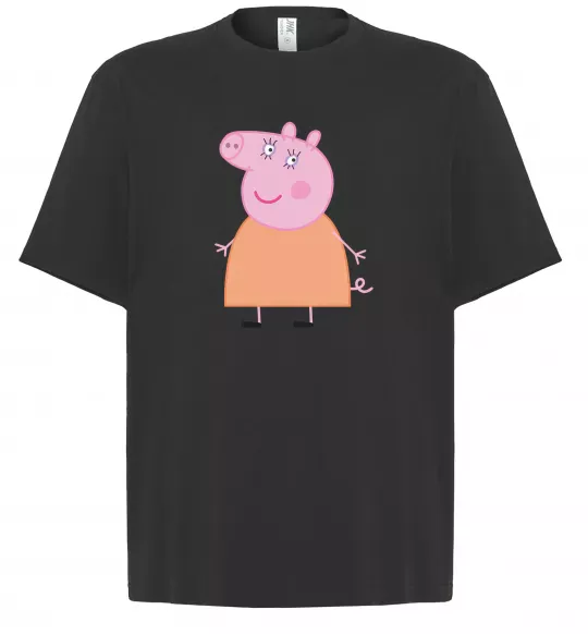 Футболка Оверсайз Мама Свинка Чорний фото