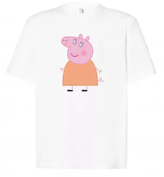 Футболка Оверсайз Мама Свинка Білий фото