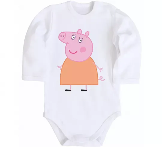 Дитячий бодік Мама Свинка Білий фото