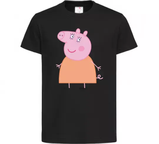 Детская футболка Мама Свинка Черный фото