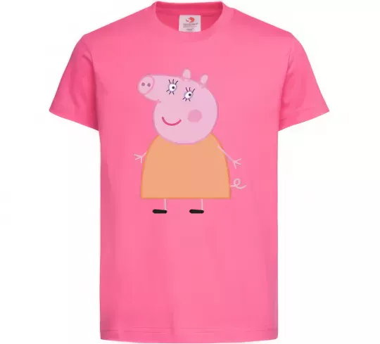 Детская футболка Мама Свинка Ярко-розовый фото