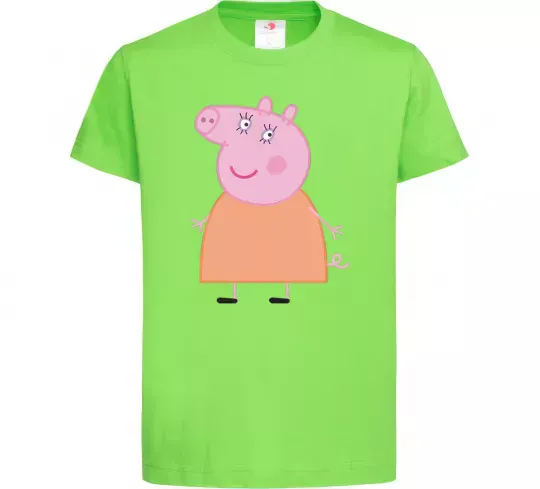 Детская футболка Мама Свинка Лаймовый фото