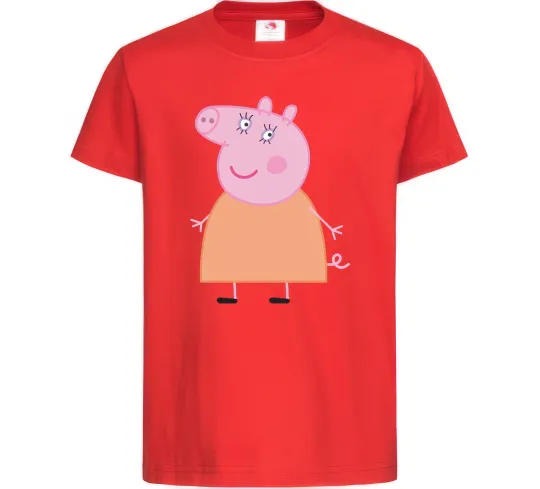 Детская футболка Мама Свинка Красный фото