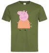 Мужская футболка Мама Свинка Оливковый Мужская футболка Мама Свинка Оливковый фото